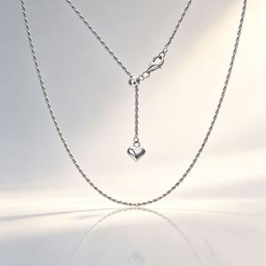 Collar con Colgante de Corazón de Plata S925 con Circonita FANYA FYXL1238, Cadena de Cuerda, Diseño Moderno Unisex - Product Image 1