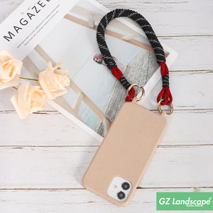 Lanière ronde tressée rouge et noir, boucle amovible, compatible avec tous les smartphones, pour téléphone portable - Product Image 2