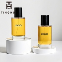 Flacon de parfum de luxe personnalisé 30ml 50ml 100ml en verre plat à fond épais, diffuseur à bâtonnets avec compte-gouttes, type scellé, sérigraphié