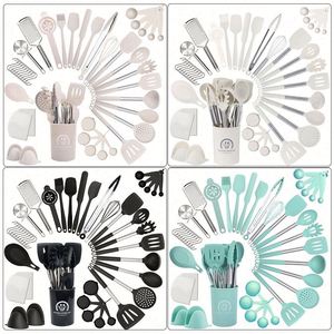 Accesorios para electrodomésticos de cocina, juego de utensilios de cocina de 14 piezas, juego de utensilios de cocina de silicona con mango de madera, resistente al calor - Product Image 6