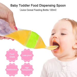 Cosas Para Bebes Maternity Infant Feeder Scoops Baby Stuff Silicone Feeding <span class=keywords><strong>Milk</strong></span> Water Squeeze Bottle with Food Dispensing Spoon - Product Image 5