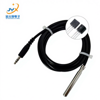 DS18b20 Sensor suhu Probe dengan 1M/2M/3M rentang 6*50MM Stainless Steel Groove 3.5mm Mono Headphone-Sensor kinerja tinggi