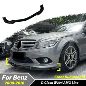 สำหรับเมอร์เซเดส เบนซ์ ซี-คลาส W204 AMG Line ปี 2009 2010 ชุดแต่งสปอยเลอร์กันชนหน้ารถยนต์ อุปกรณ์ตกแต่งตัวถัง - Product Image 1