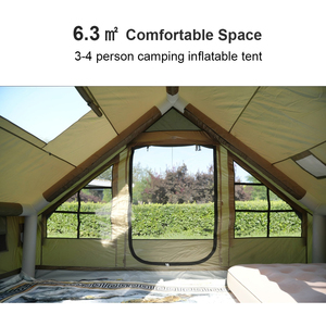 Tente de glamping de luxe portable quatre saisons résistante aux UV, installation rapide, 6,3 mètres carrés, imperméable, en coton Oxford TC gonflable - Product Image 3