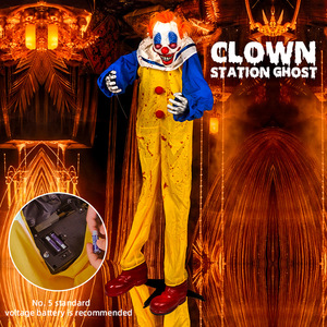 Grande figurine animatronique d'Halloween, fantôme debout transfrontalier, clown électrique effrayant pour maison hantée - Product Image 3