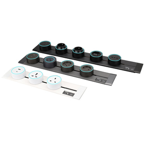 Prise <span class=keywords><strong>de</strong></span> courant encastrée noire/argentée/blanche en aluminium pour rail <span class=keywords><strong>de</strong></span> bureau intégré pour bureau <span class=keywords><strong>de</strong></span> direction - Product Image 1