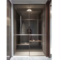 HDSAFE cadre en aluminium armoire placard porte en verre maison coulissante hôtel villa appartement fermeture en douceur miroir système de portes coulissantes