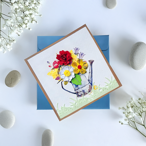 บัตรอวยพรกระดาษลายดอกไม้เวียดนามทำด้วยมือทำด้วยมือพร้อมลวดลายดอกไม้นูน3D ทันสมัย - Product Image 4