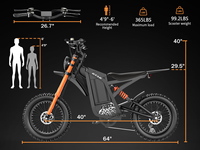 Nouveau modèle 2026 GT16 Vélo électrique à pédales tout-terrain à pneus larges avec moteur à moyeu arrière, batterie au lithium 1500W, 55km/h, pour adultes