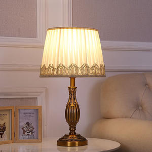 European Style Antique Bronze Carved American Light Luxury Living Room Bedroom <b>Bedside</b> <b>Table</b> Lamp Smart Remote Control Touch - Product Image 1