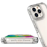 Étui de téléphone anti-chute transparent épais 3 en 1 compatible avec iPhone 16 Pro Max 16 Plus 15 Pro Max