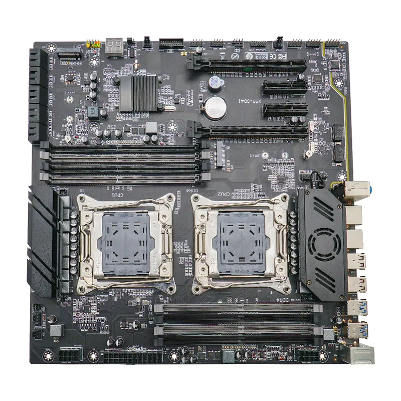 Desktop pc jogos placa mãe X99 Dual CPU lga 2011-3 soquete mainboard E5 LGA2011-3 Dual Channel DDR4 ati computador Motherboard