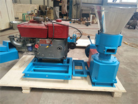 Petite Machine à granulés d'alimentation Diesel domestique, presse à granulés, moteur Diesel 22hp, broyeur à granulés de biomasse