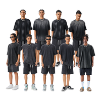 Été 100% Coton T-shirt ample Shorts Set Fashion Brand Short Sleeve Shorts Hommes T-shirt 2 Pièces Sets