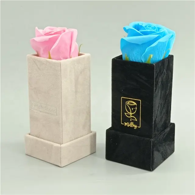 Прямая продажа с фабрики сигнальная роза букет коробки квадратной формы Бархатная коробка Цветок