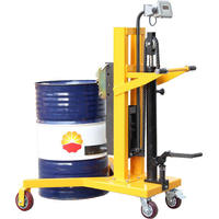 Mini élévateur hydraulique vertical manuel pour fûts d'huile, capacité 450 kg, hauteur de levage 1600 mm, vente directe usine OEM, utilisation facile
