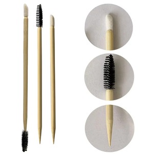 Brosse à mascara, applicateur de fard à paupières et pinceau à lèvres en silicone et nylon avec manche en bambou écologique, outil de maquillage en gros, best-seller - Product Image 4