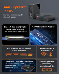 Mini PC <span class=keywords><strong>NUC</strong></span> AMD R3 5300U R7 7730U 5800H LAN Dual 1G 2.5G DP HDMI WiFi6 Windows Linux Ubuntu Mini Computadora PC para Gaming y Trabajo de Oficina - Product Image 2