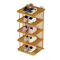 Étagère à chaussures en métal en gros avec plusieurs niveaux de rangement, type sol et montage mural, facile à utiliser