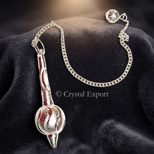 Crystalexport.com Fournisseur de pendules en métal argenté naturel Gada, couleur Chakra, taille 70 mm, cristaux en agate, modèle Met-038 - Product Image 2