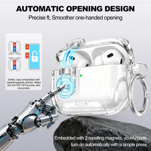 Funda magnética con cierre estrellado para AirPods Pro 3, nueva, transparente, con soporte, protección total contra golpes, para auriculares. - Product Image 2