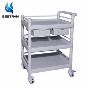 BT-UY018 Mobiele Kleine Maat Lichtgewicht 3 Lagen Wielen Abs Plastic Instrument Utility Carts Trolleys Medische Apparatuur Trolley - Product Image 3