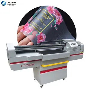 LETOP 700MM Varnish Digital Printing Plotter Multicolor Automatic Inkjet Printers Hybrid UV Printed Flat Plate Small Machine