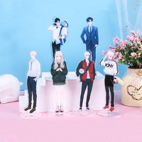Personnalisé Acrylique Standee Anime Rotation Mini Spinning Acrylique Standee Porte-clés Transparent Liquide Affichage Téléphone Acrylique Stand
