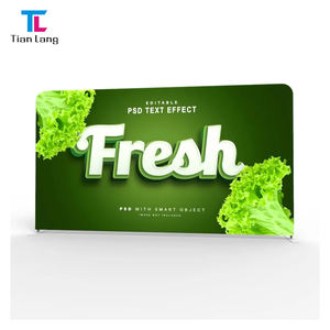 TianLang personnalisé forme incurvée étape et répétition bannière support transfert de chaleur impression tissu stand fond pour les salons professionnels - Product Image 3