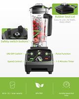 2200W piekvermogen 3PK professionele heavy-duty blender 2L BPA-vrij variabele snelheid ijsbreker smoothie maker voedselverwerker met timer