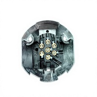 Prise 7P/12V ISO 1724 à contact vis en aluminium laiton/nickelé, étanche, référence 502721V pour remorque européenne