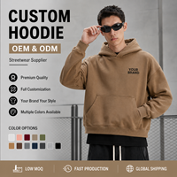 Sweat à capuche épais doublé polaire 355g Underground Culture, coupe courte et large, style grunge unique et tendance