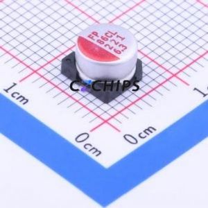 Condensateur solide SMD FP-6R3ME221M-SLR, D6.3xL4.2mm (Capacité : 220uF) (Précision : 20%) Tension nominale : 6.3V - Product Image 1