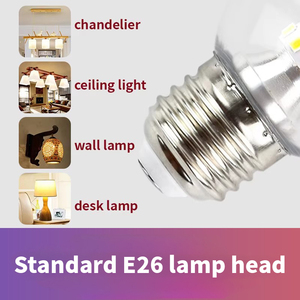 Ampoule G45 Magic Bean Globe SMD E26 AC110~120V sans variateur d'intensité, abat-jour en verre transparent, indice de restitution des couleurs Ra80 - Product Image 3