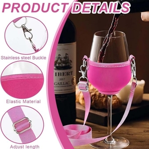 Portavasos de Neopreno Ajustable con Cordón, Funda Protectora Portátil para Copas de Vino Tinto, Accesorios para Bar, Fiestas, Playa - Product Image 3