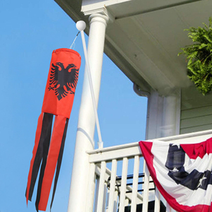 Custom Polyester Albania <b>Flag</b> WindSock Digital Printed Flying Wind Socks for Yard Garden Porch - Product Image 5