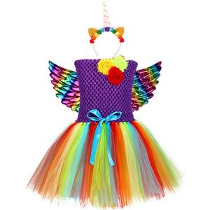 Tutus de Unicornio Arcoíris en Oferta <span class=keywords><strong>para</strong></span> Niñas <span class=keywords><strong>con</strong></span> Flores Coloridas y Cinta, <span class=keywords><strong>Disfraces</strong></span> de Princesa <span class=keywords><strong>para</strong></span> Cumpleaños, Halloween, <span class=keywords><strong>Carnaval</strong></span> y Fiestas - Product Image 1