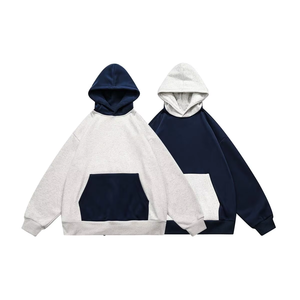 Factory Promotional Custom Men's High Quality Plain Plus Size Color Block Contrast Xxxxl Hoodies Sweatshirts