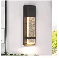 Applique murale LED extérieure en aluminium noir pour jardin éclairage décoratif extérieur IP65 étanche Bulle de verre LED lampes murales