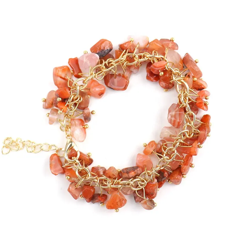 Boho Fashion Women Bracelets Natural Irregular Crystal Chips Gemstone Bracelets