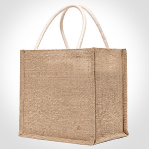 Custom Logo Printing Fashion <strong>Jute</strong> Linen Walker <strong>Bags</strong> for Travel With Cotton Rope <strong>Tote</strong> - Product Image 3