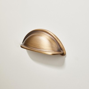 Poignée de tiroir en laiton, style rétro, couleur crème, bronze jaune, motif coquillage chinois, à trou unique, pour armoire et porte de placard - Product Image 3