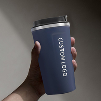 Mug Kopi Stainless Steel Terisolasi dengan Tutup, Tampilan Suhu, Logo Kustom Grosir untuk Mobil dan Kantor
