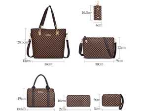 Nuova Collezione 2026: Set di 6 Borse da Donna di Lusso con Monogramma Stampato, Grande Capacità, in Poliestere, Borsa a Tracolla e a Spalla - Product Image 3