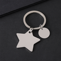 Porte-clés personnalisable Ywyougang en acier inoxydable, étoile et rond, double breloque vierge pour cadeau personnalisé