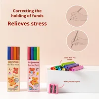 Ensemble de crayons en forme d'ours de 12 couleurs, 7 pouces, écologiques, imprimés UV, cadeau créatif, matière plastique certifiée EN71 LM