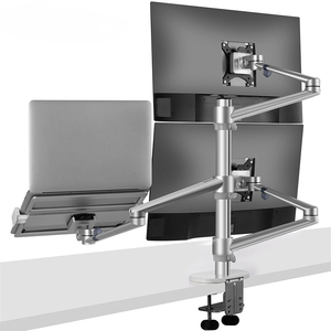 Bras de <span class=keywords><strong>support</strong></span> de moniteur double robuste en aluminium de marque <span class=keywords><strong>support</strong></span> de plateau pour ordinateur portable pour <span class=keywords><strong>écran</strong></span> de 32 pouces et moniteur <span class=keywords><strong>PC</strong></span> de 17 pouces - Product Image 1