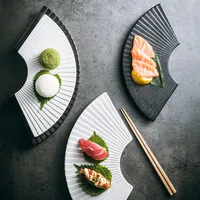 Assiette en céramique givrée, assiette à sushi japonaise, service de table, assiettes et plats, vaisselle en céramique, fournitures de cuisine et de bar