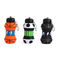 Gobelet pliable en silicone anti-chute et anti-fuite, thème football, pour l'été