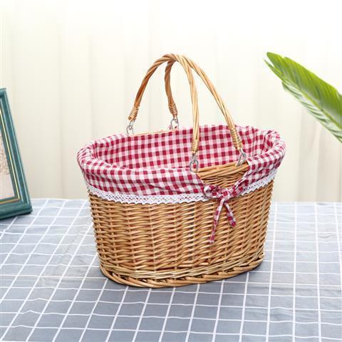 Circular primary color red checkered cloth